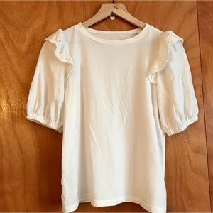 LOFT ruffle puff sleeve top